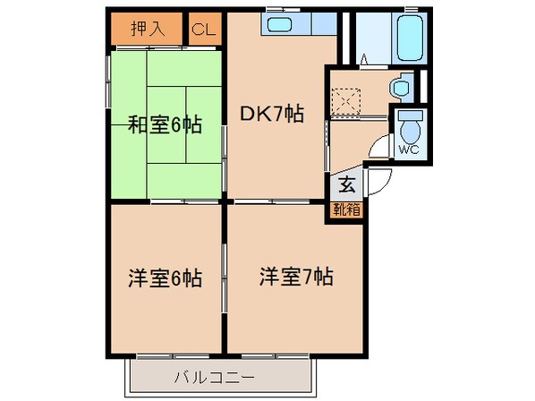 レーベンハイムBの物件間取画像